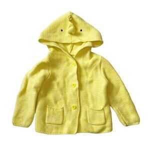 Baby Gap Marbled Yellow Hooded Cardigan Sweater 6-12M